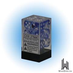 Nebula - 16mm d6 Dice Block - Dark Blue / white